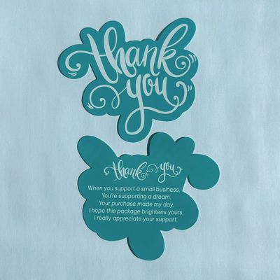 Turquoise Thank You Cards x 50