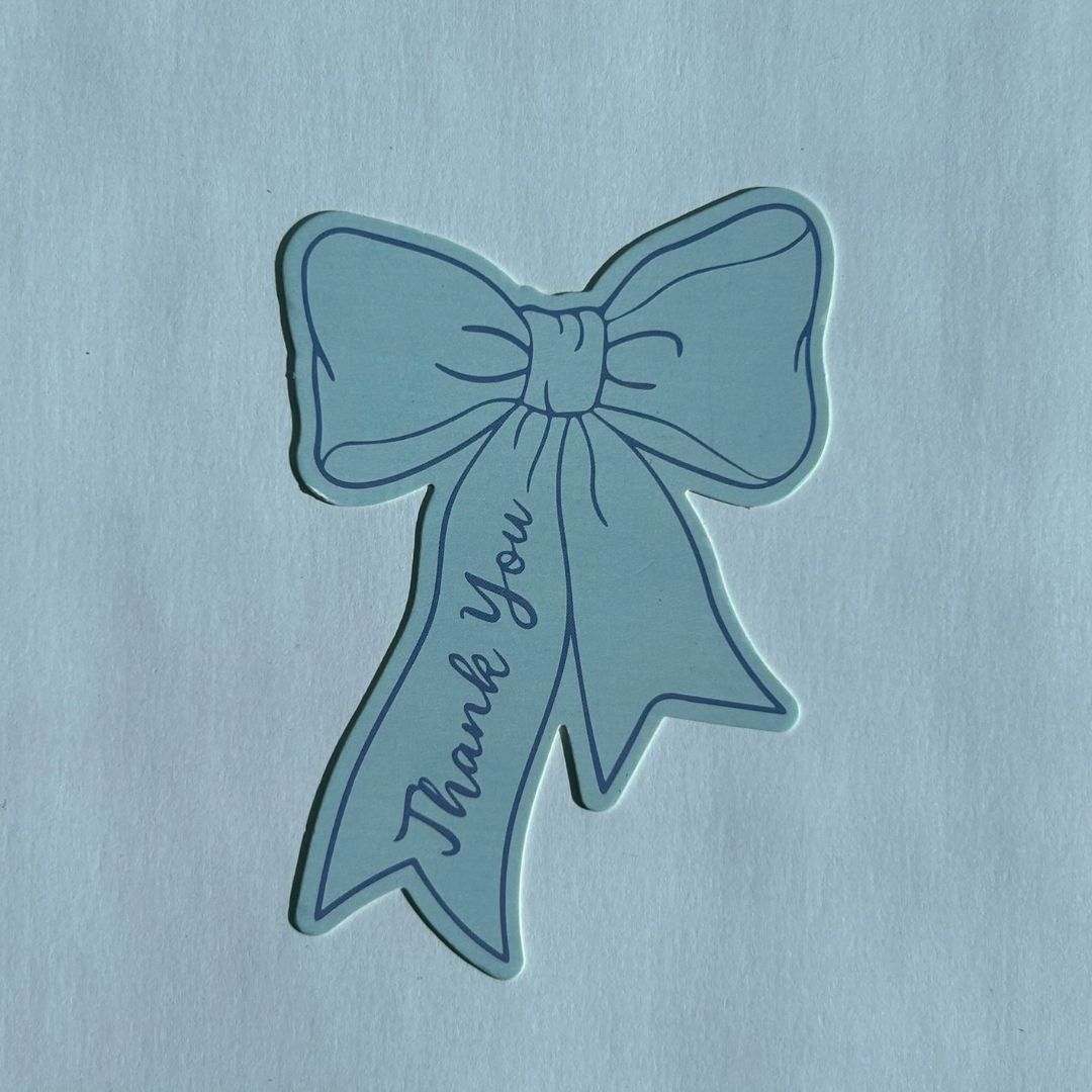 Blue Bow Thank You Cards x 100