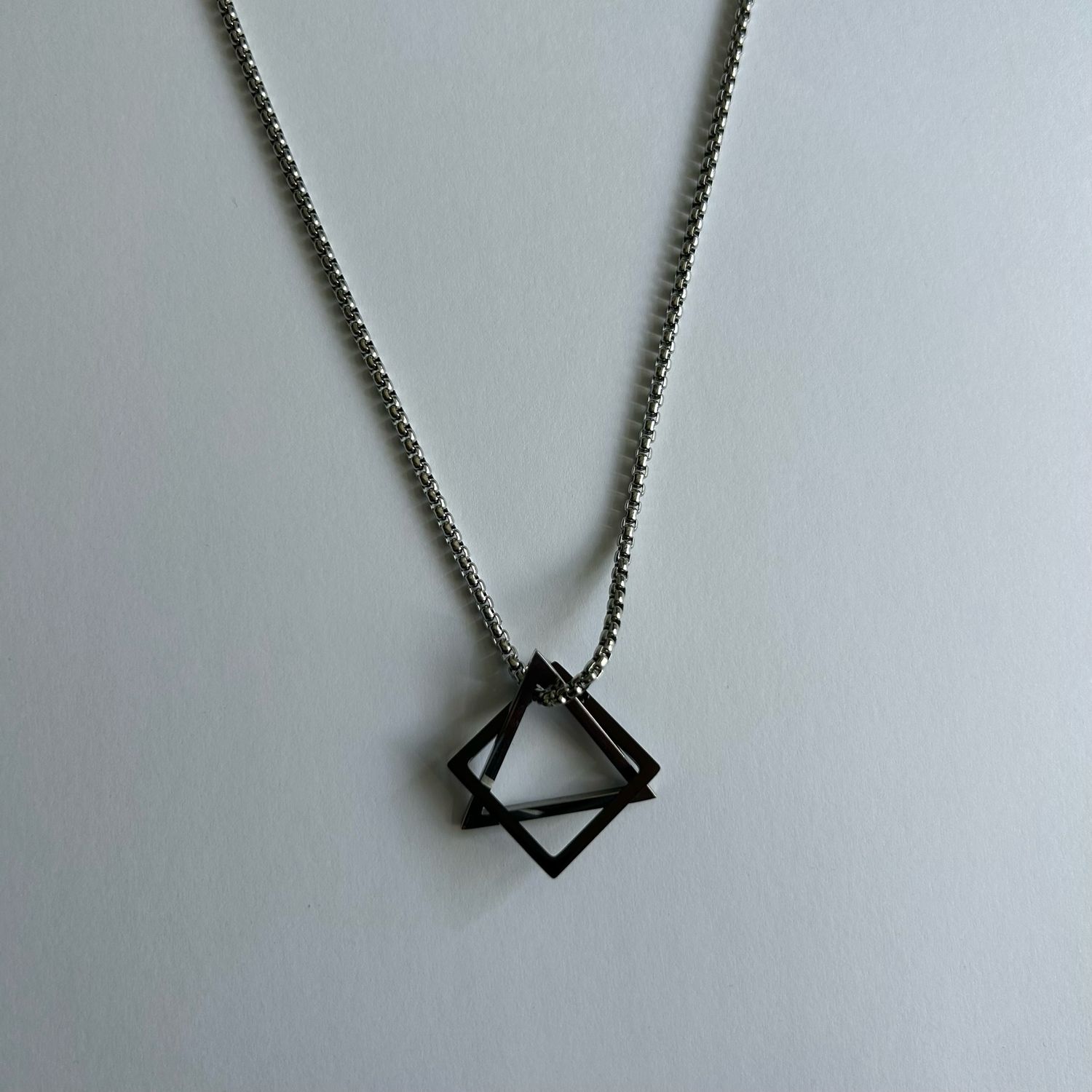 Men's Triangle and Square Necklace