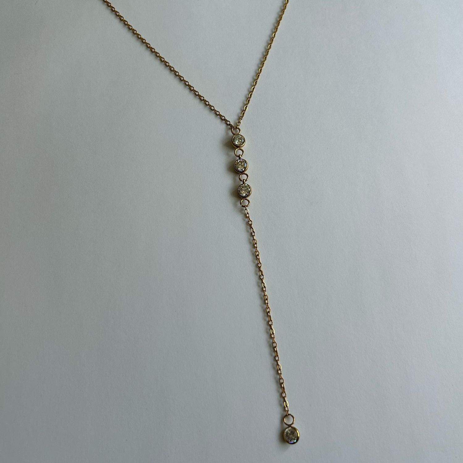 Gold Zirconia Drop Necklace