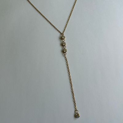 Gold Zirconia Drop Necklace