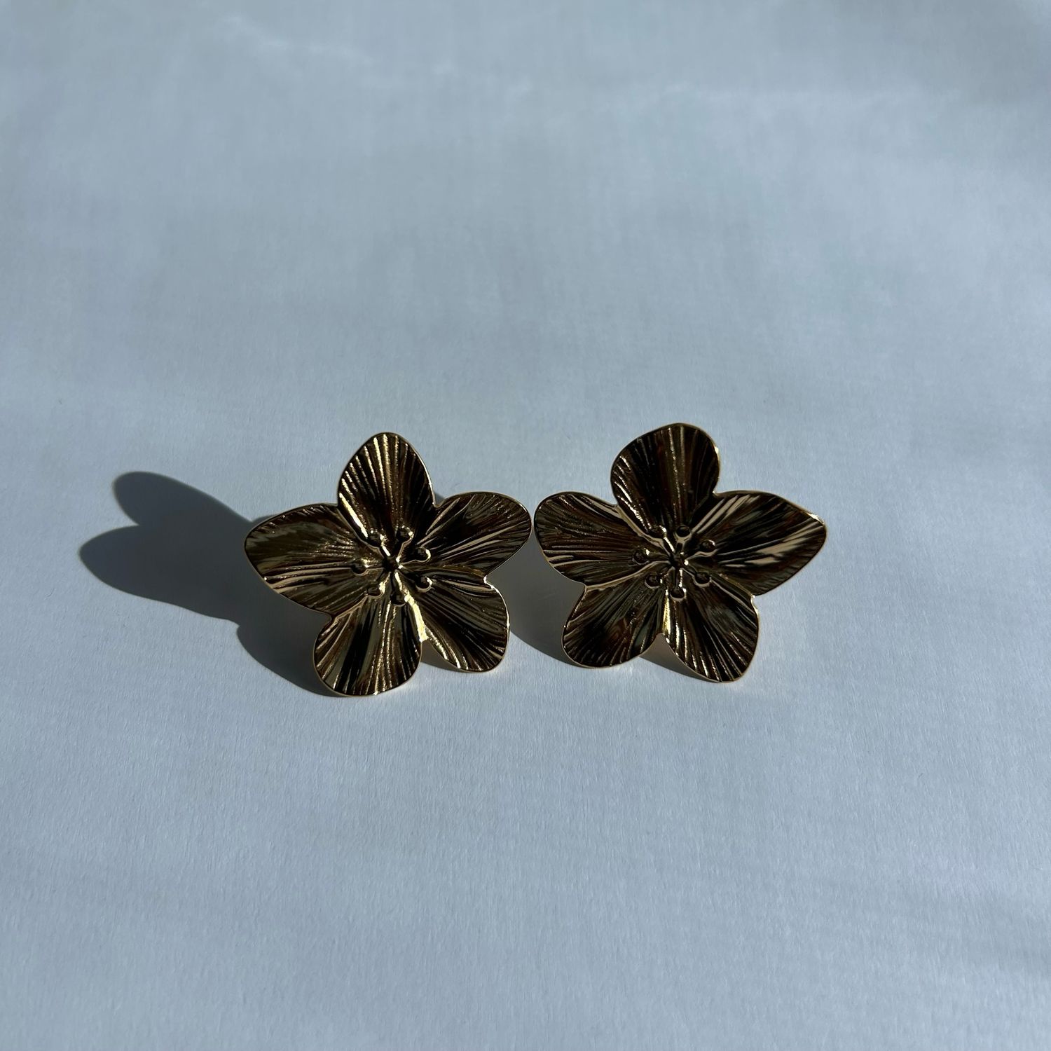 Gold Floral Statement Earrings