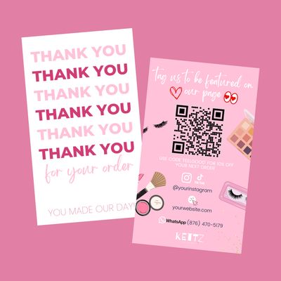 Vertical Thank You Card Template