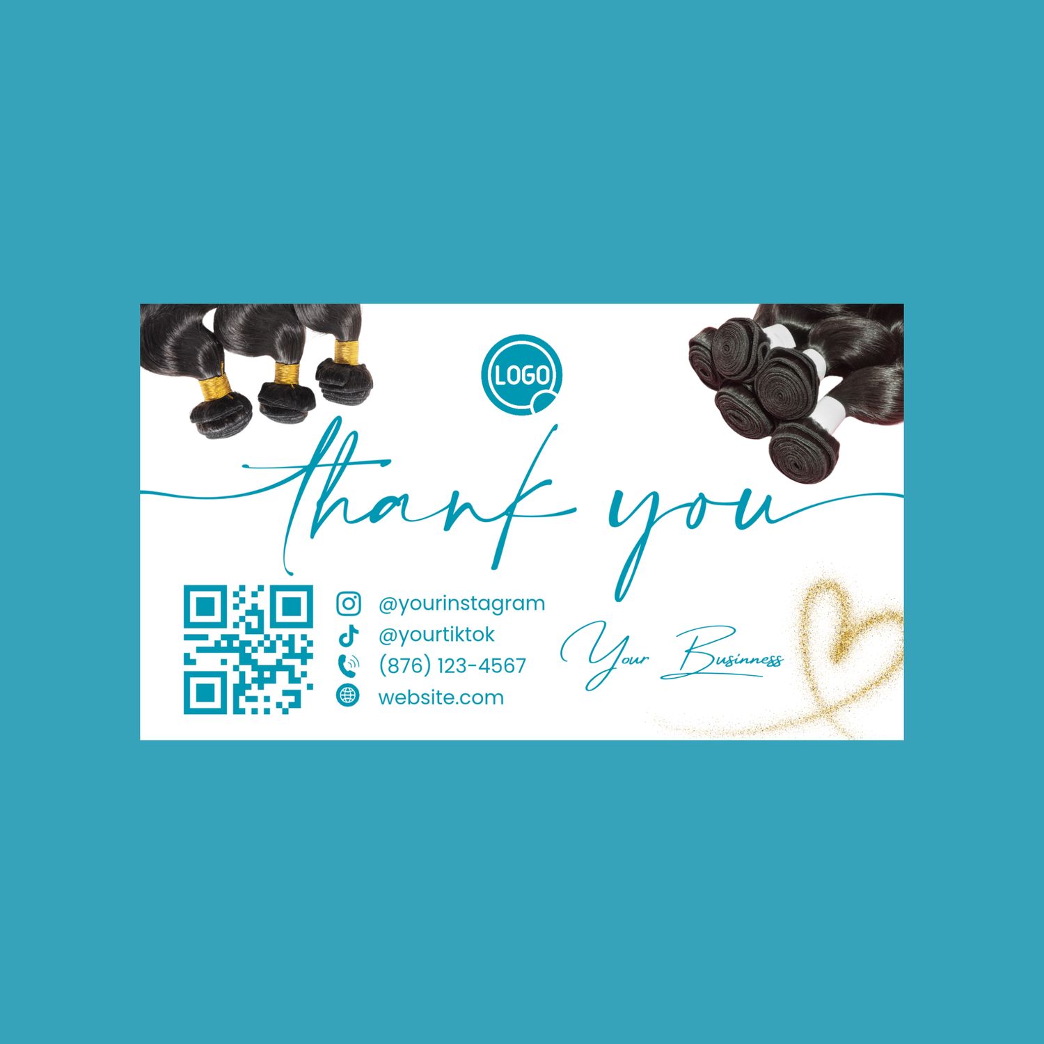 Single Side Thank You Card Template