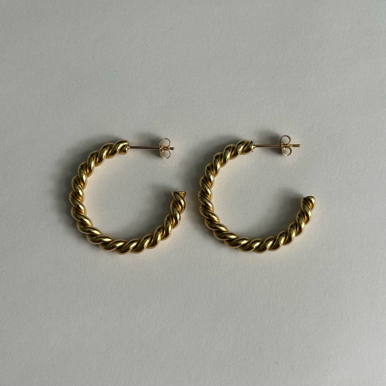 Gold Chunky Twist Hoops
