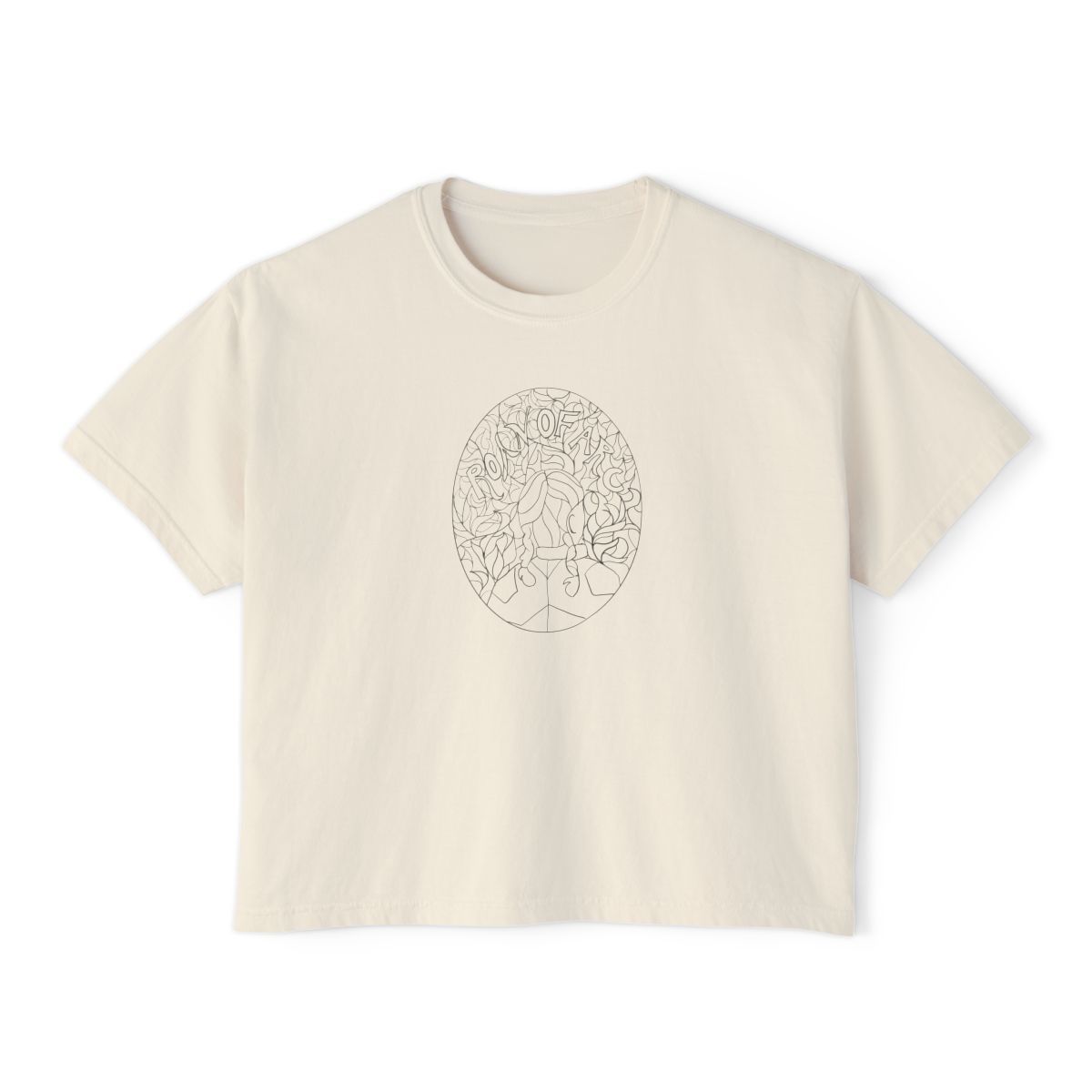 Chappell Roan of Arc Stained Glass Lineart Boxy Tee, Relaxed Fit, Casual Wear