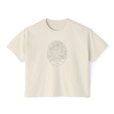 Chappell Roan of Arc Stained Glass Lineart Boxy Tee, Relaxed Fit, Casual Wear