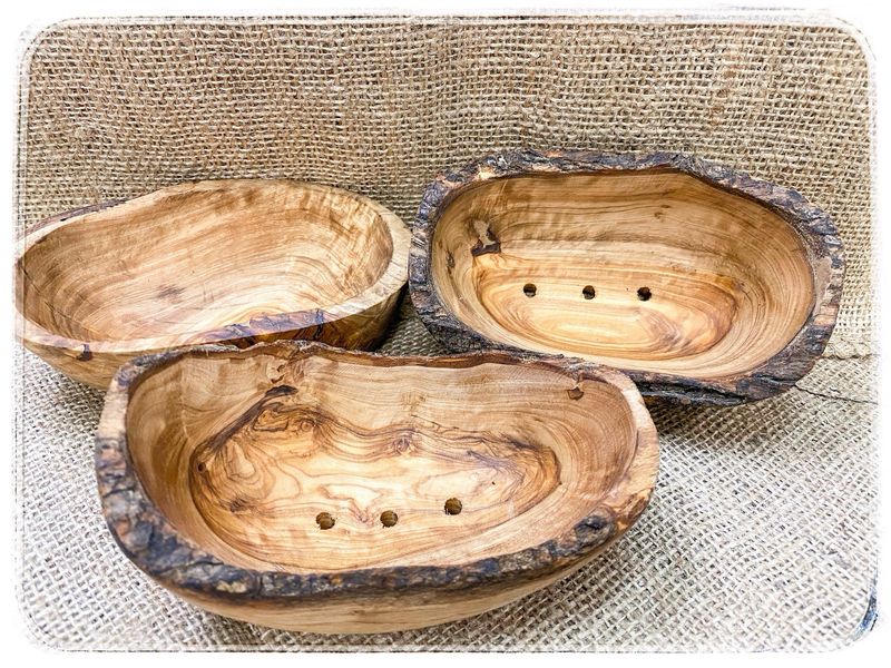 Soap Dish - Rustic Olive Wood