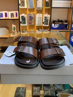 Zara DOUBLE STRAP SANDALS - Dark tan