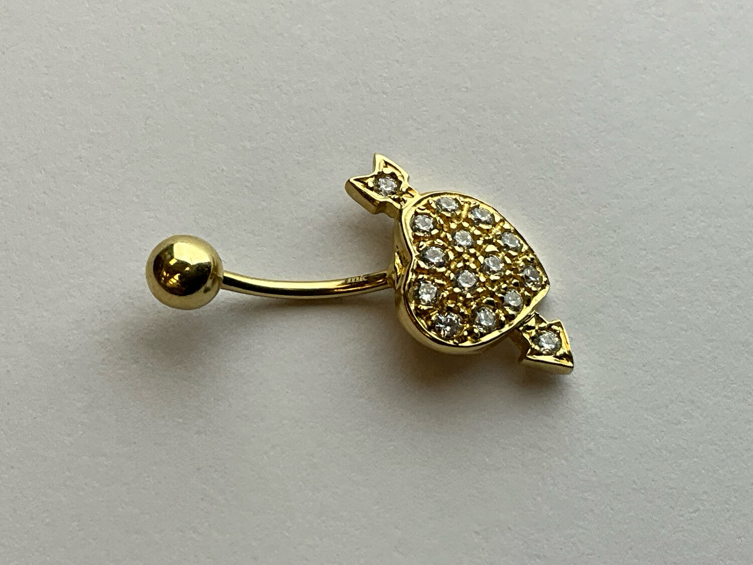 Bauchpiercing Gold Herz Figur 18K 