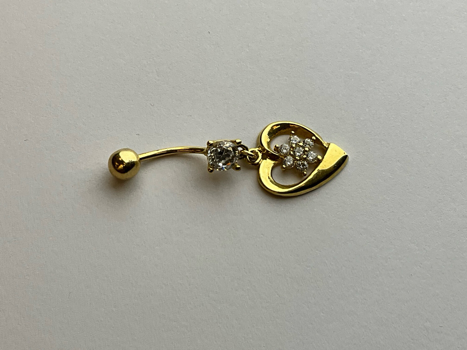 Bauchpiercing Gold Banane Herz Figur 18K 