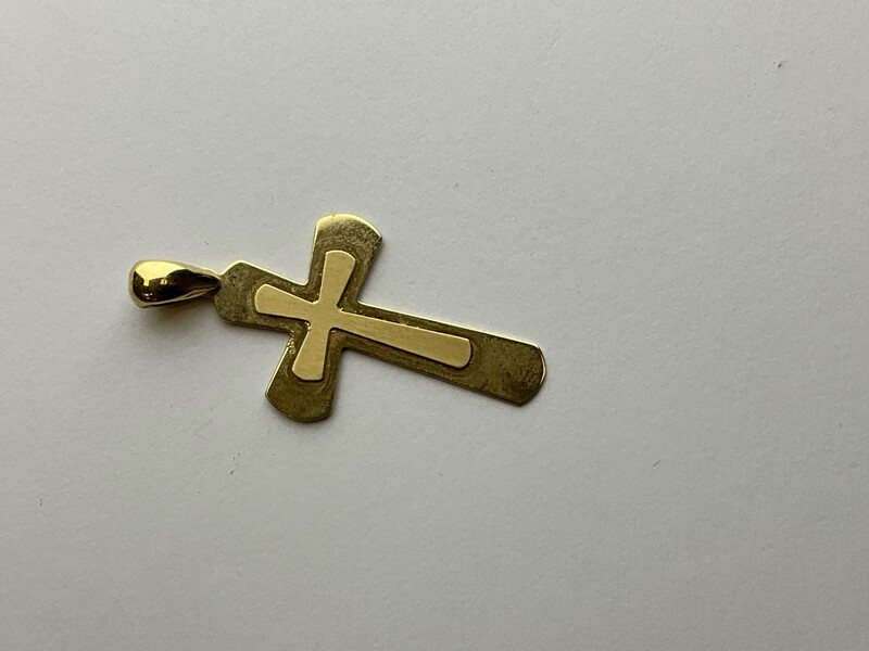 Kreuz unisex Gold 585 läng 4cm bereit 2.5 cm Höhe 5 cm