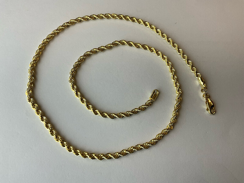 Kette unisex 18K gelbgold läng 46 cm bereit 0.3mm made in Italia 