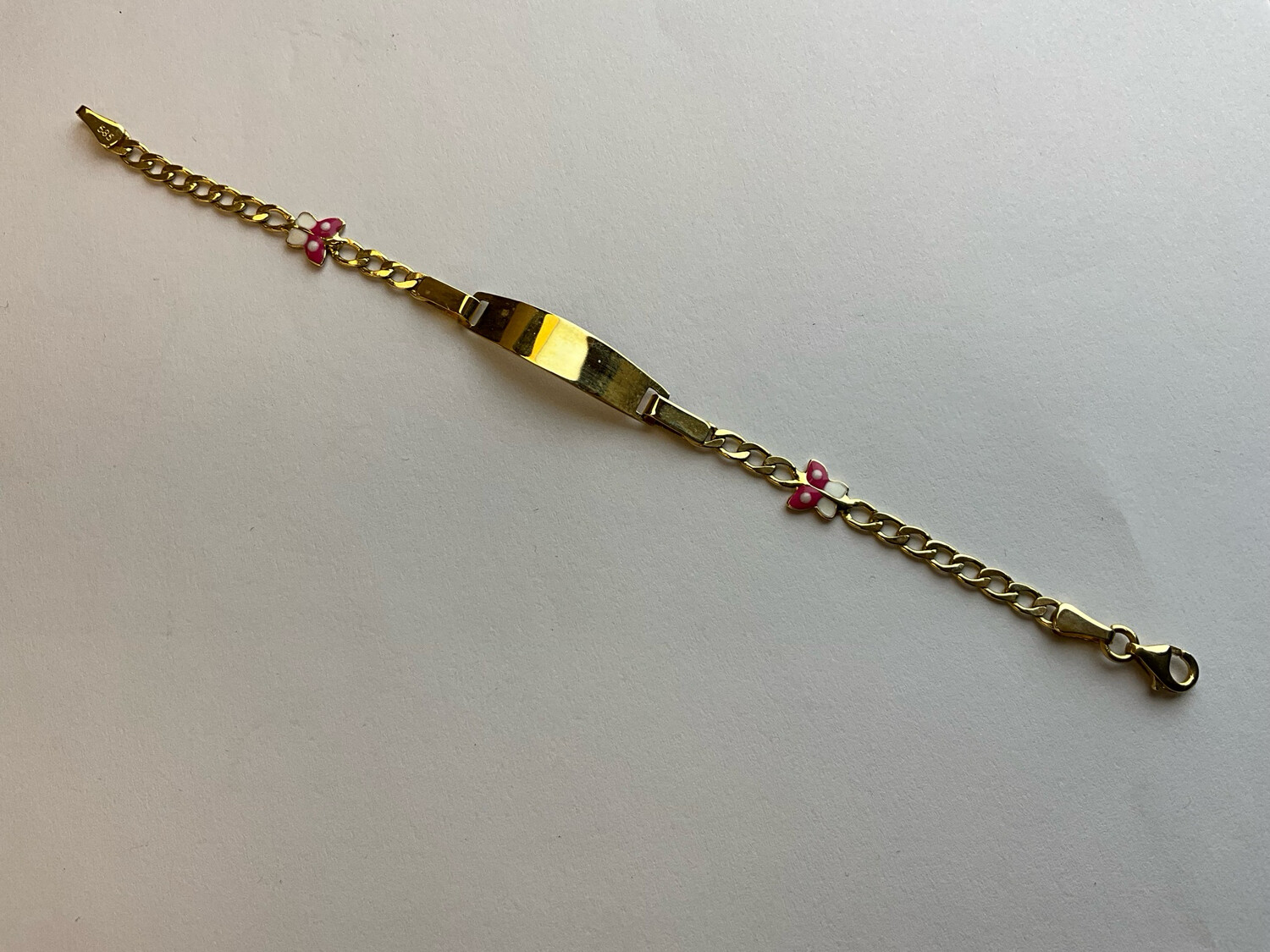 Armband Baby s Schmetterlings Figur 14K läng 14 cm 