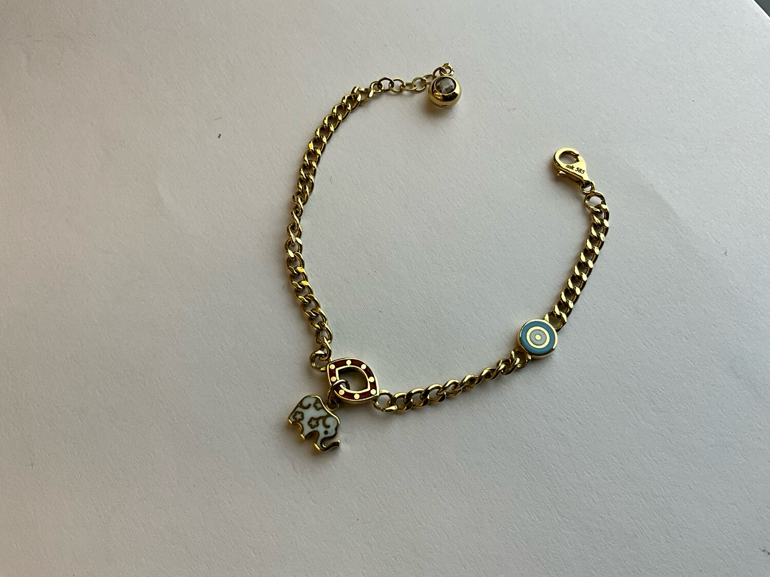 Armbänd,für KINDER 14K Gold läng 14 cm bereit 0.2 mm