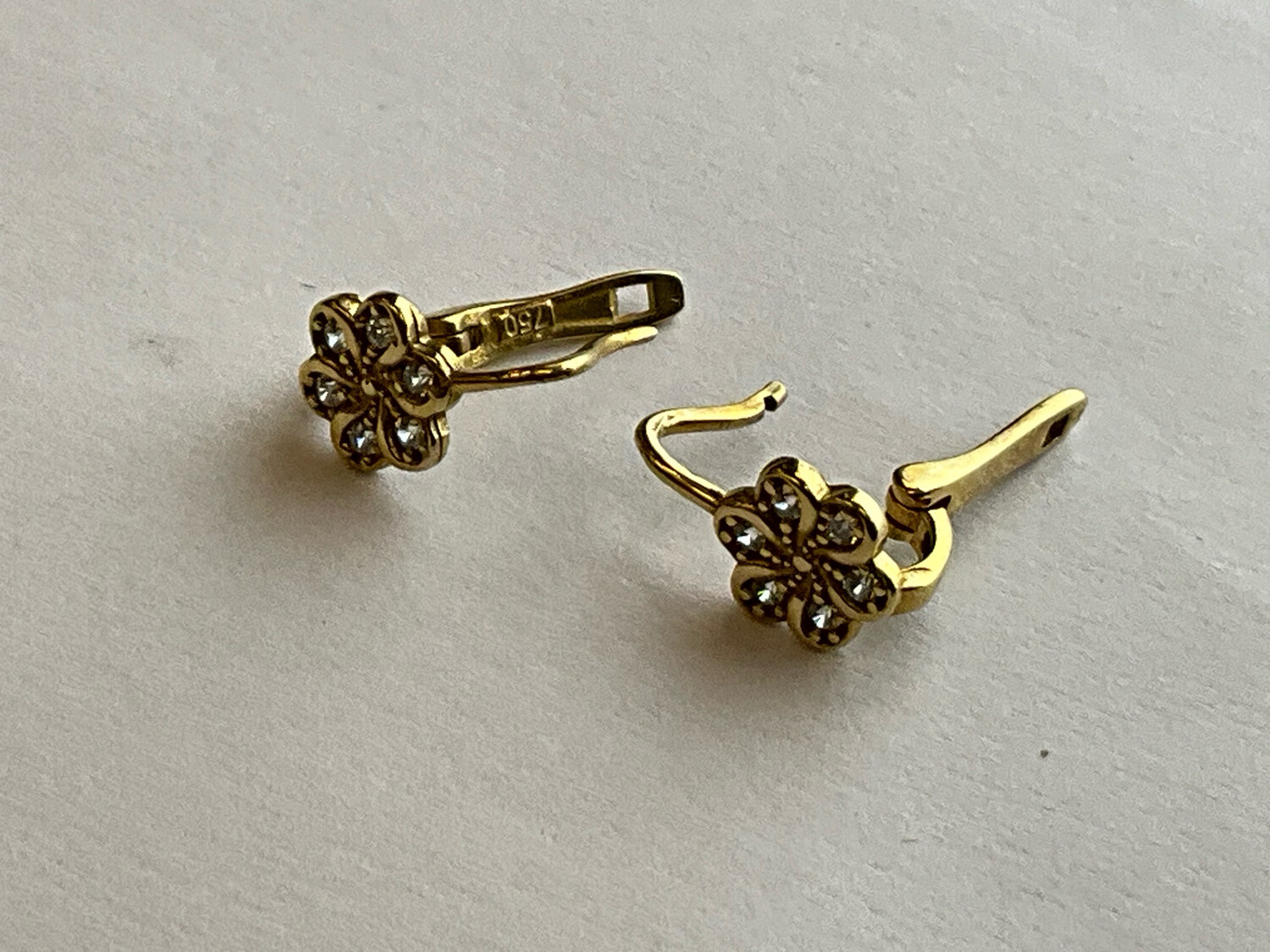 Mädchen Ohrringe 18 K Gold 
