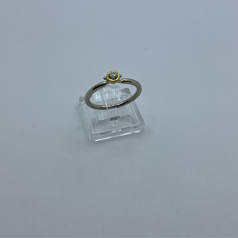 Diamant Ring 18 K Gold diamant 0.25 ct  size 55.5 weissgold 2.56 gr 