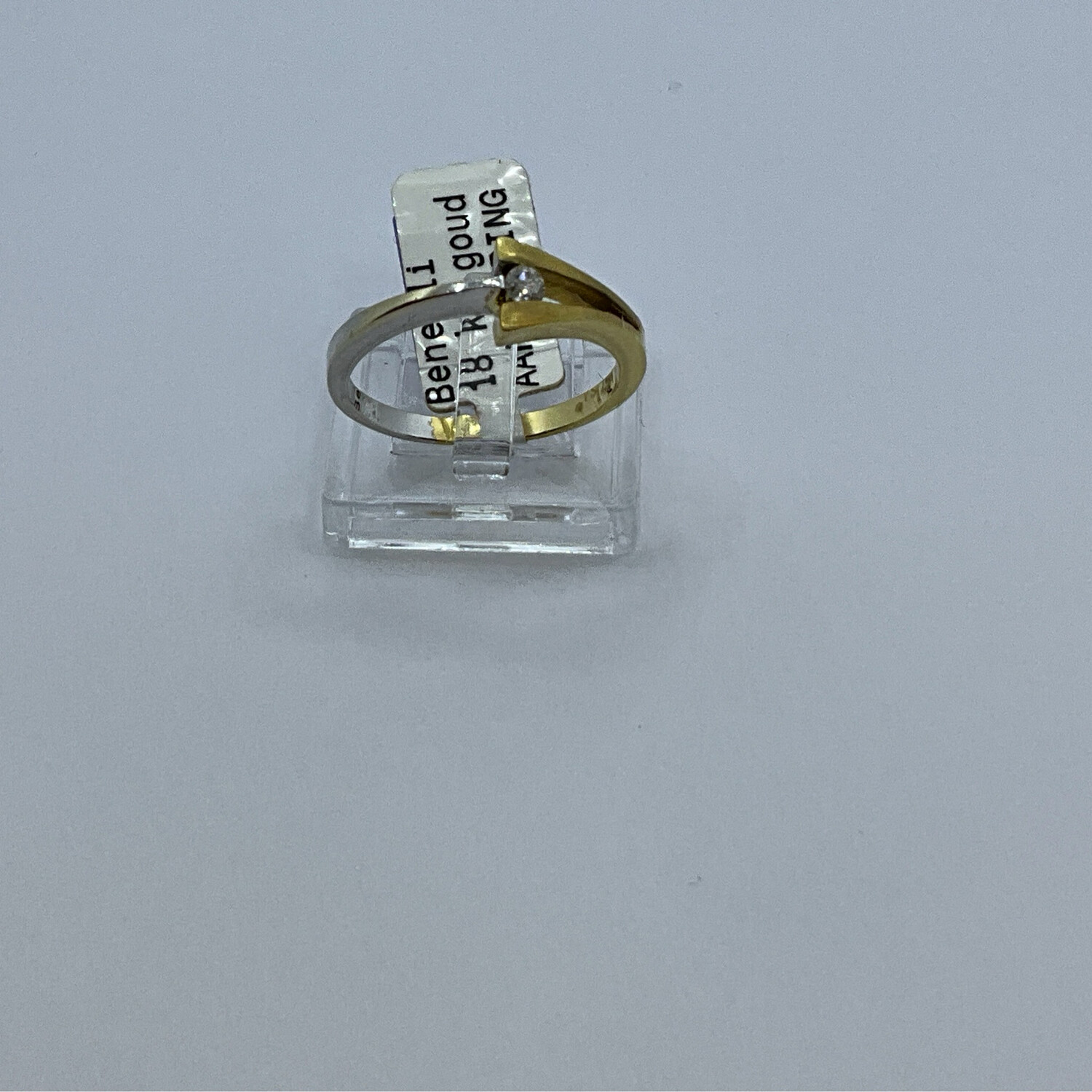 Ring mit Diamant 18K weiss und gelb Gold diamant 0.15 ct Gewicht 2.92 gr Nr 56
