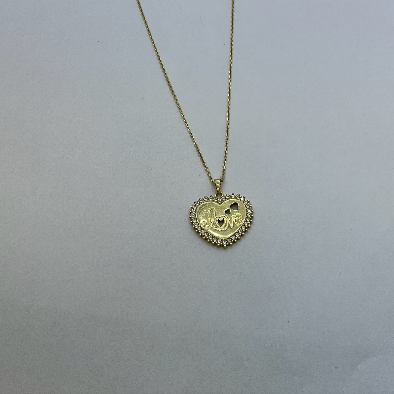 Kette mit Herz 14K läng 44 cm 