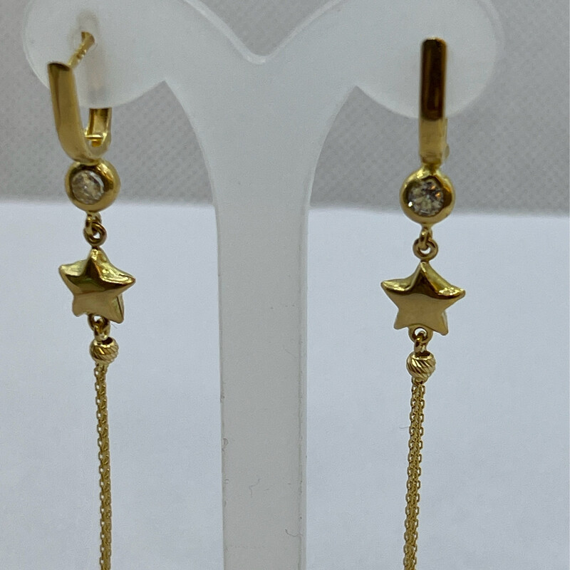 Ohrring 18K Gold läng 5.5 cm 