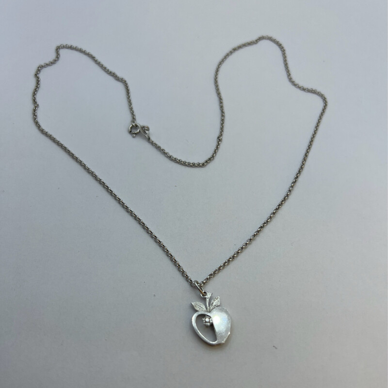 Kette mit Anhänger und Diamant 0.08 ct weiss Gold läng 52 cm 