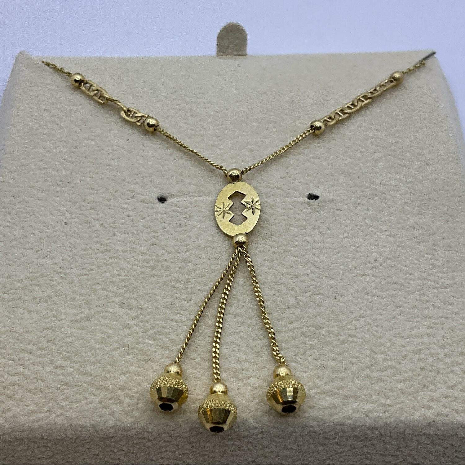 Kette mit Gold Perle 14K Gold läng 48 cm bis 56 cm 