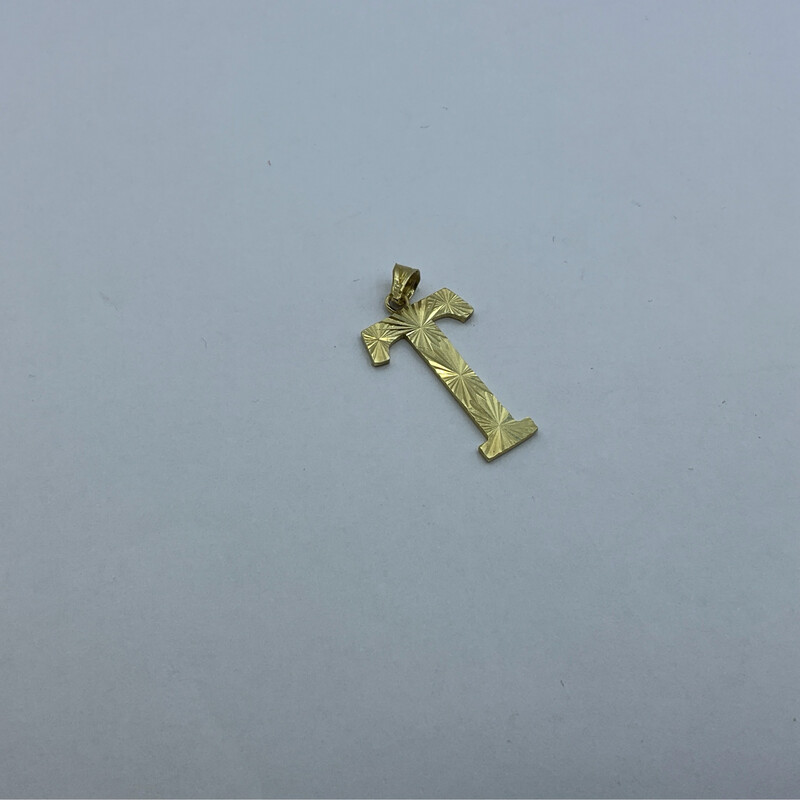Gold-Anhänger Buchstabe 14K läng 2.5 cm bereit 0.5 mm 