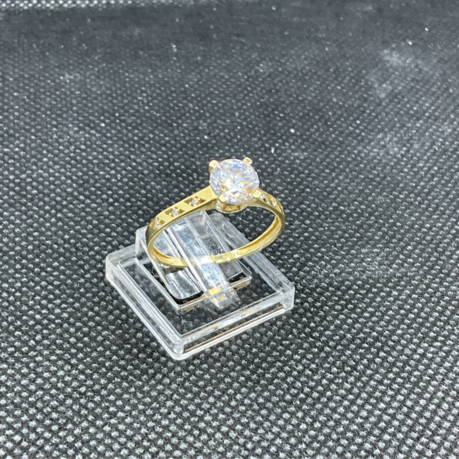 Verlobungsring 14K Gold   Zirkonstein Nr 57-57.5