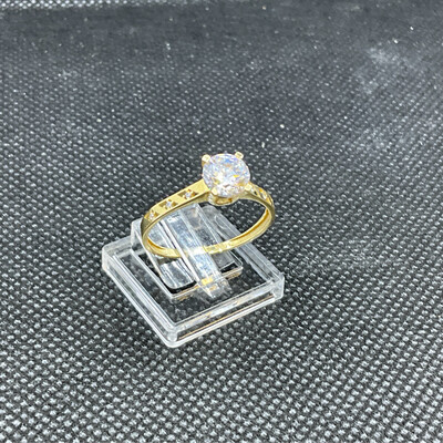 Verlobungsring 14K Gold   Zirkonstein Nr 57-57.5