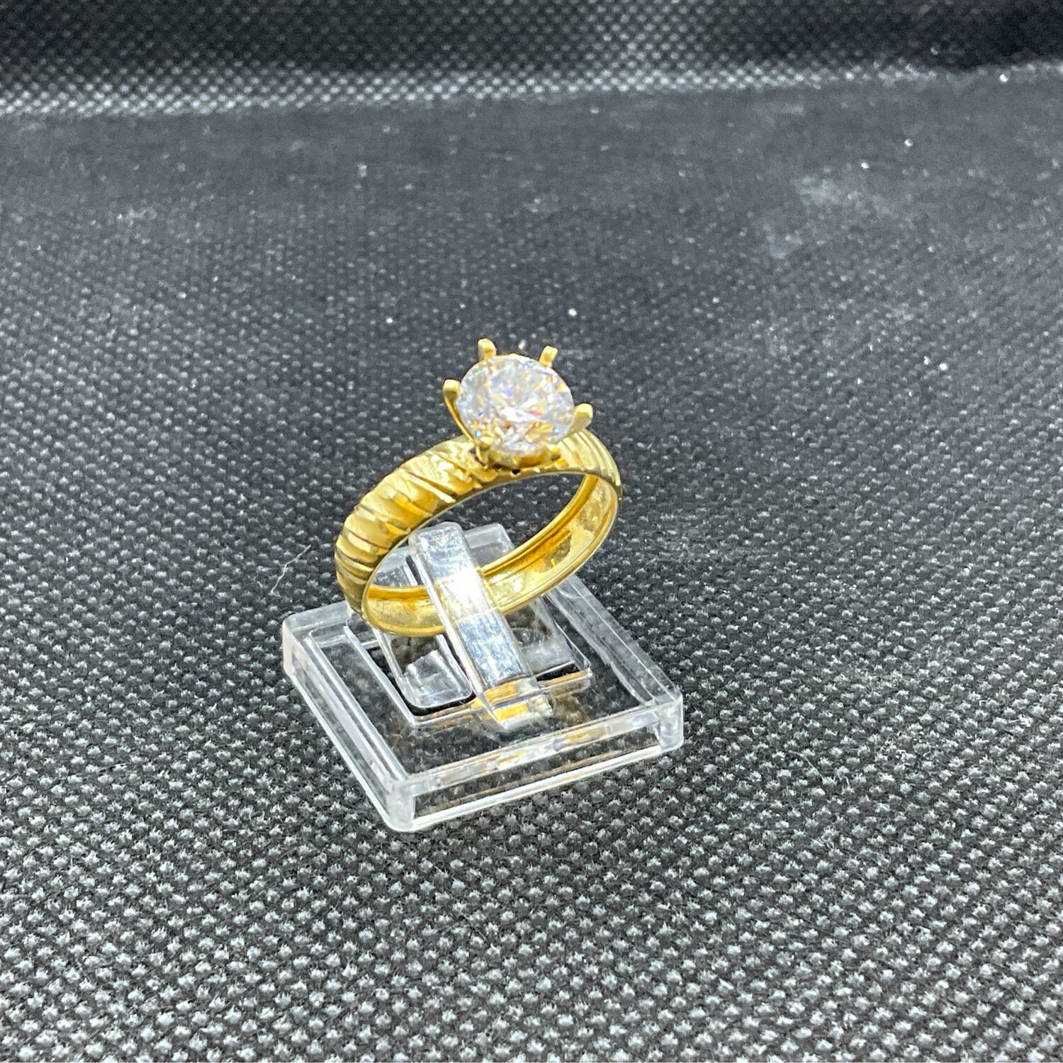 Verlobungsring 18K   Zirkonstein gelbgold Nr 54-54.5