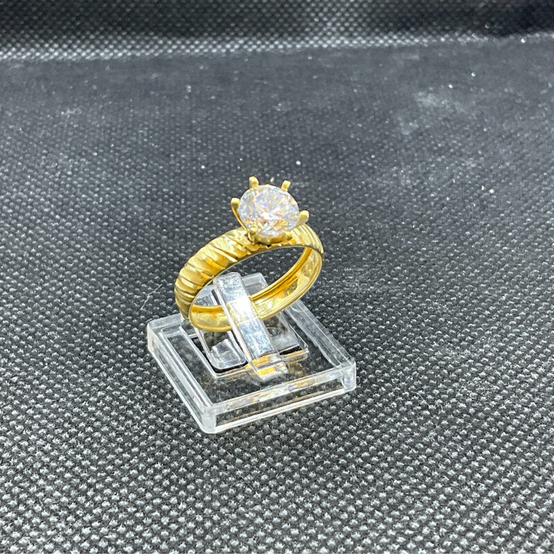 Verlobungsring 18K   Zirkonstein gelbgold Nr 54-54.5