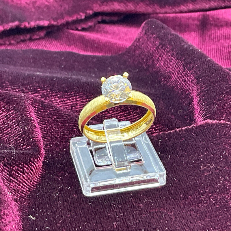 Verlobungsring 18K Gold mit Zirkonsteinen Finger Nr 54-55