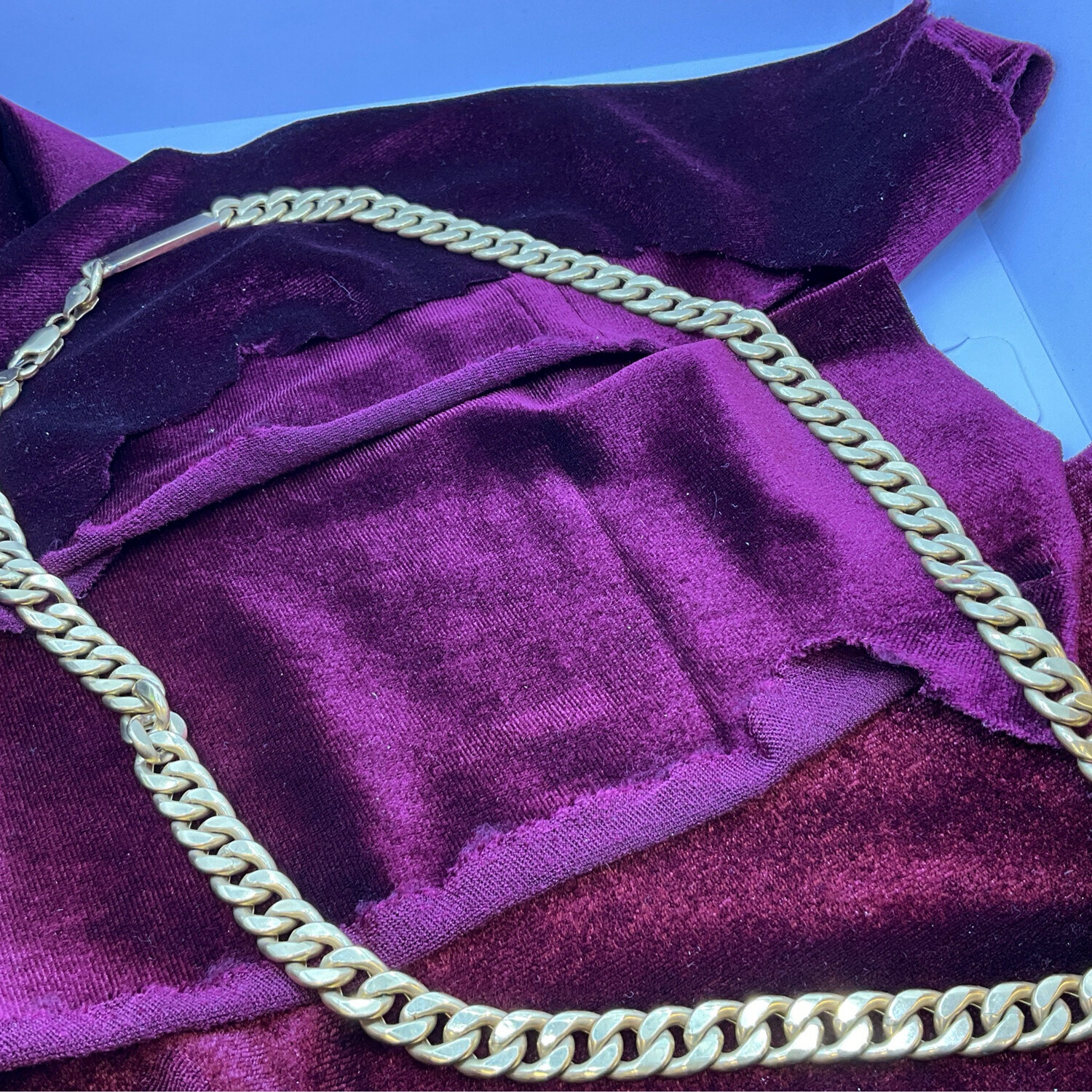 Cuban Kette ohne Stein 18K Gold Läng 64 cm bereit 1 cm 