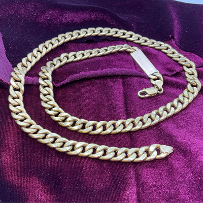 Cuban Kette 18K Gold Läng 64 cm bereit 1 cm 