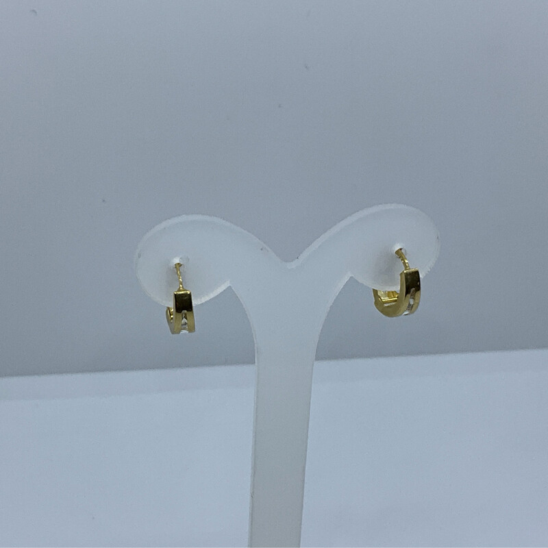 Ohrring unisex 18K Gold Rund 1 cm 