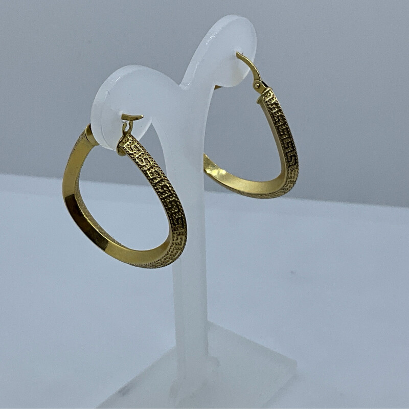 Ohrring für Damen 14K Gold Läng 3 cm Höhe 2.5 cm bereit 0.3 mm 