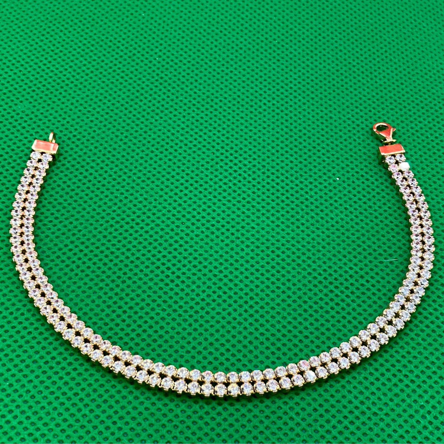 Armband für Damen mit zirkonstein 14K GELBGOLD Läng 19 cm bereit 0.5 mm