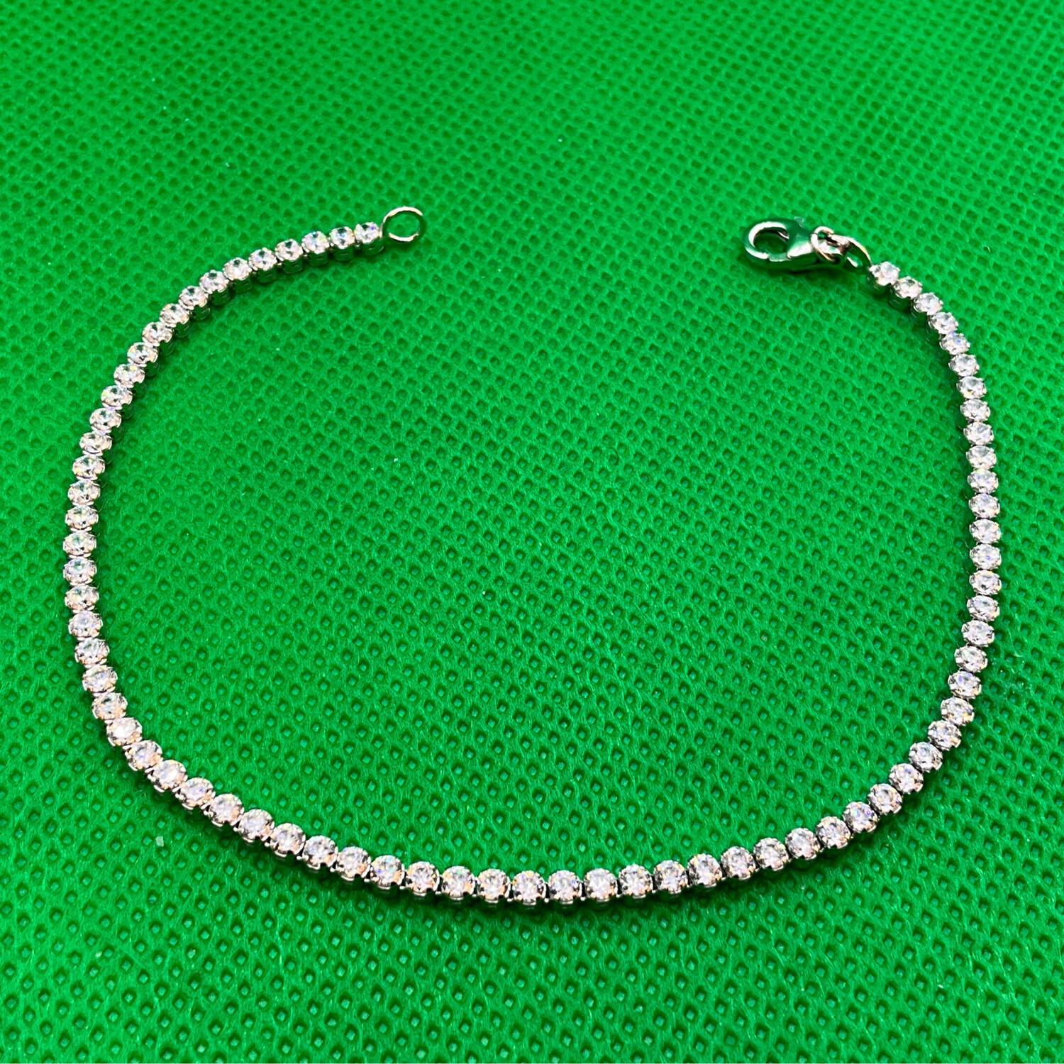 Armband Damen mit Zirkonia 14K weissgold Läng 19 cm 
