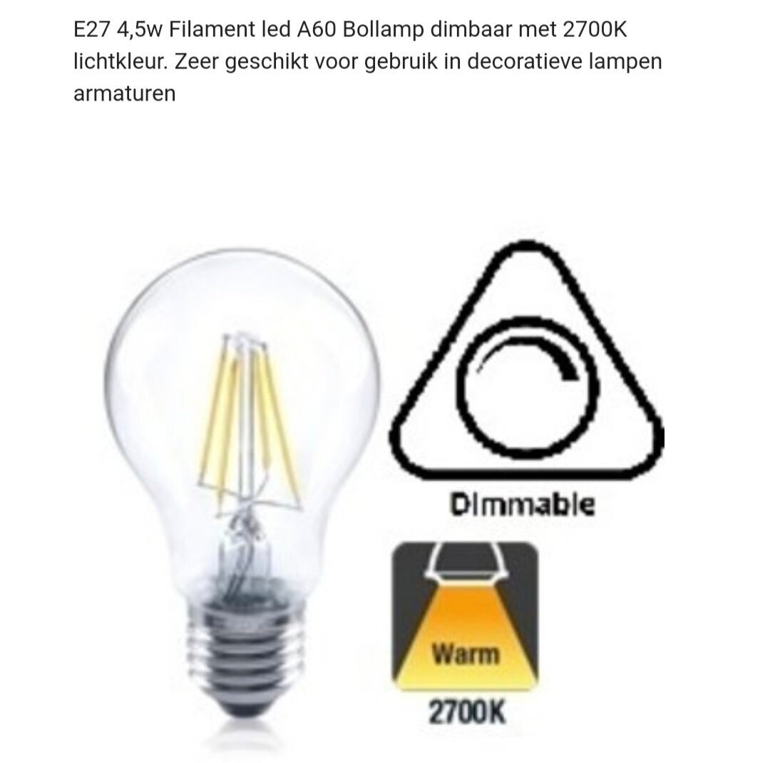 sfeervolle e27 filliament bollamp