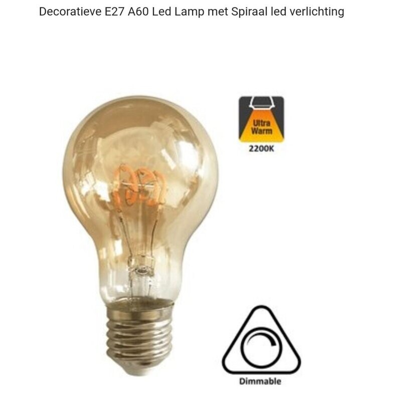 e27 filament bruin glas ledbol