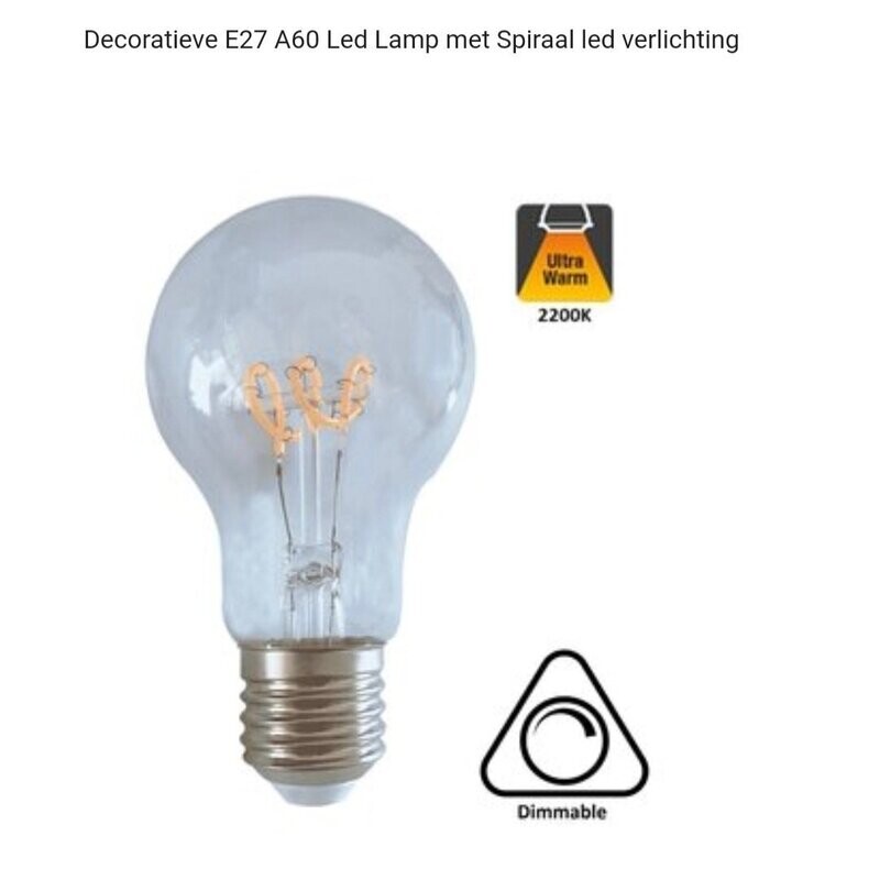e27 4watt  filament led bol lamp dimbaar