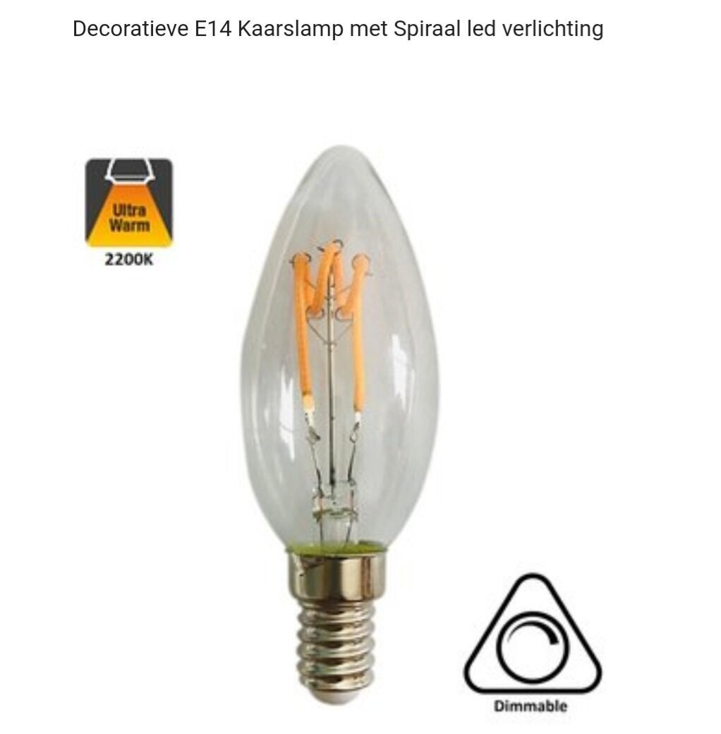 e14 filament kaarslamp 4 watt