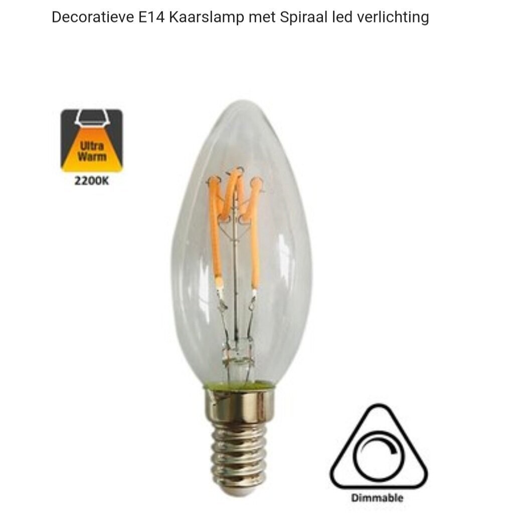 e14 filament kaarslamp bruin glas 4 watt