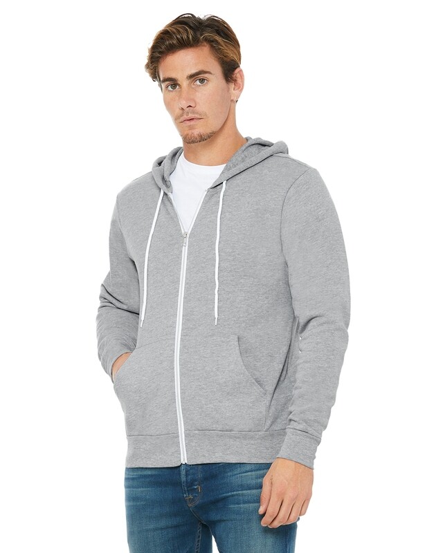 Canvas 3739 Bella + Canvas Unisex Poly-Cotton Sponge Fleece Full-Zip Hooded Sweatshirt
