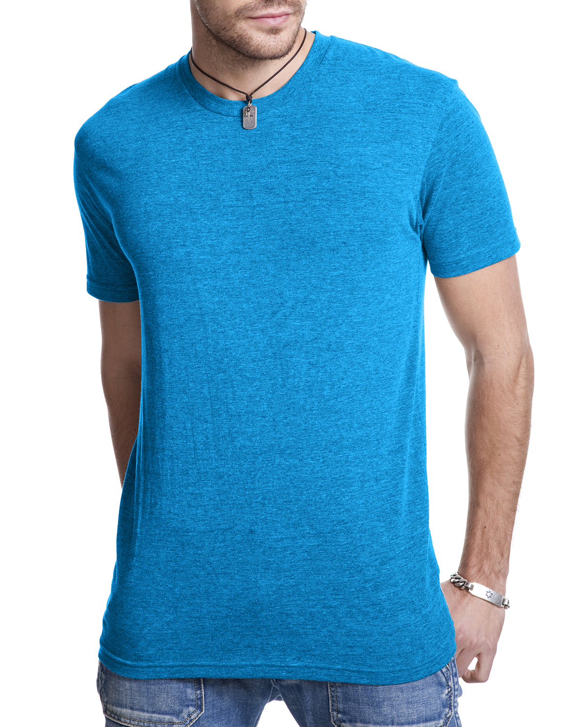 NL 6010 - short sleeve triblend tee, TShirt Color: vintage turquoise