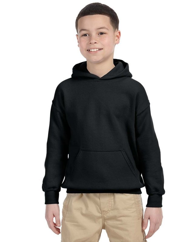 G185B - Gildan Heavy Blend™ Youth 8 oz., 50/50 Hood, TShirt Color: Black