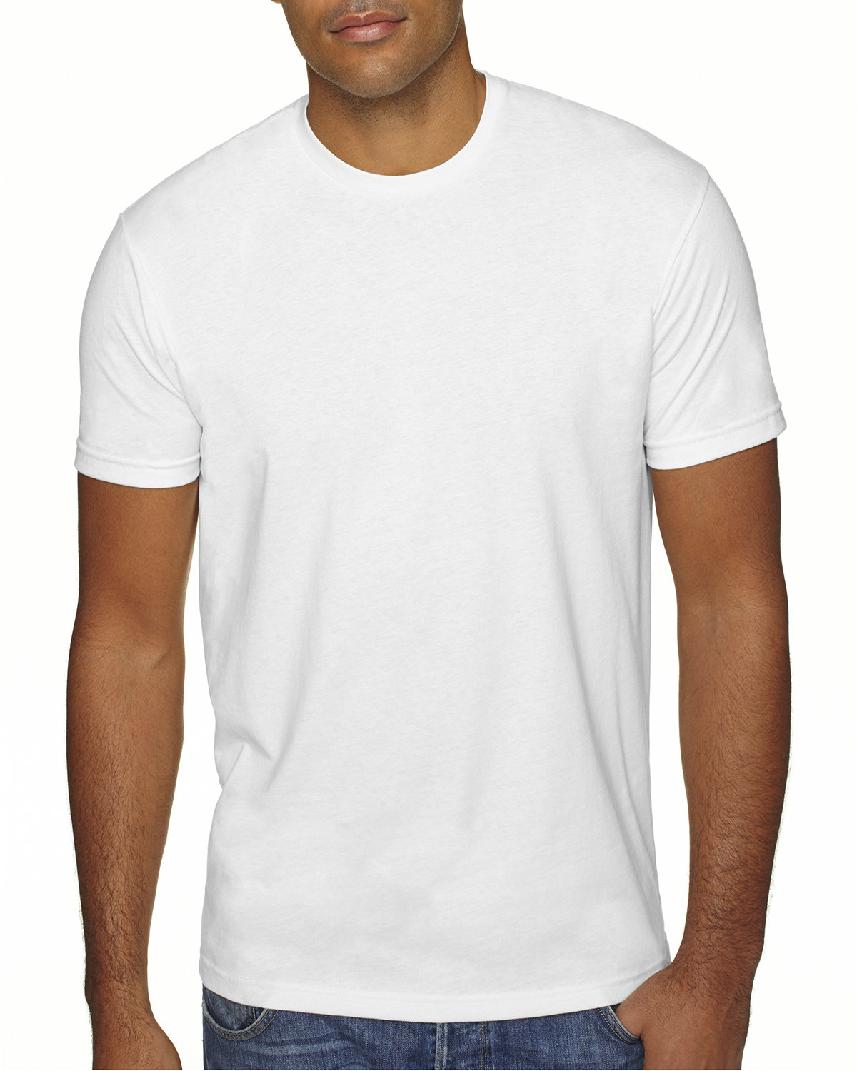 6410 Next Level Men's Sueded Crew, TShirt Color: White