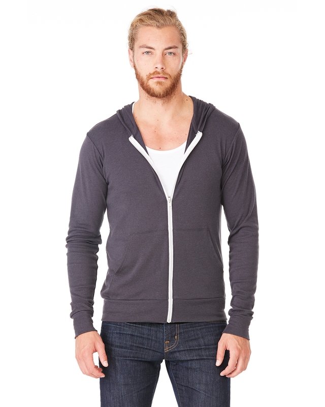 3939 Bella+Canvas Unisex Triblend Full-zip Lightweight Hoodie