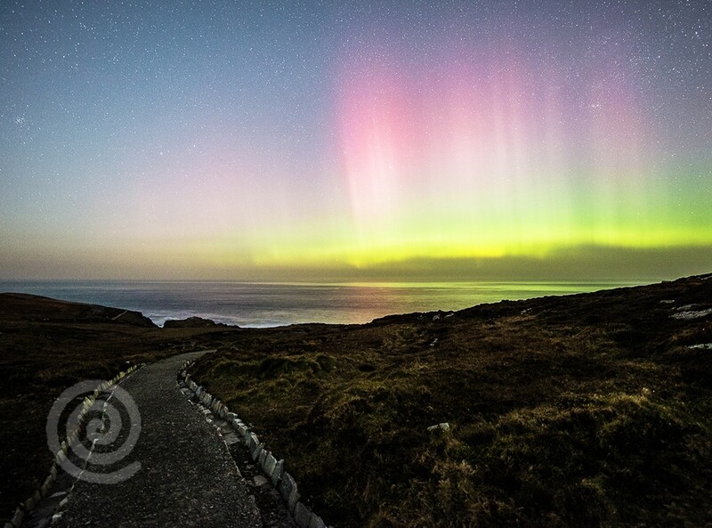 A wee walk under the Northern Lights at Malin Head, Inishowen, County Donegal.
