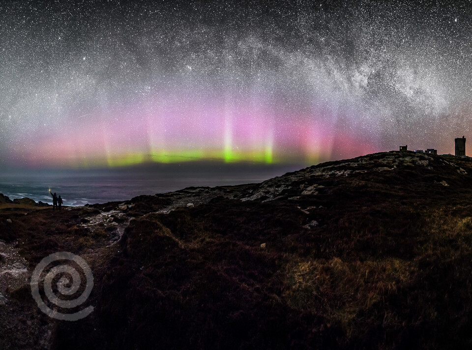 The Northern Lights and the Milky Way at Malin Head